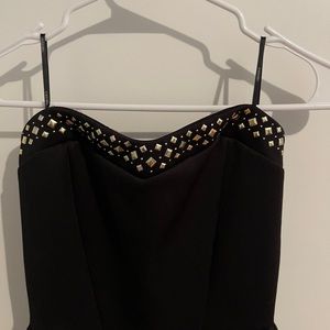 Black prom dress with rhinestones